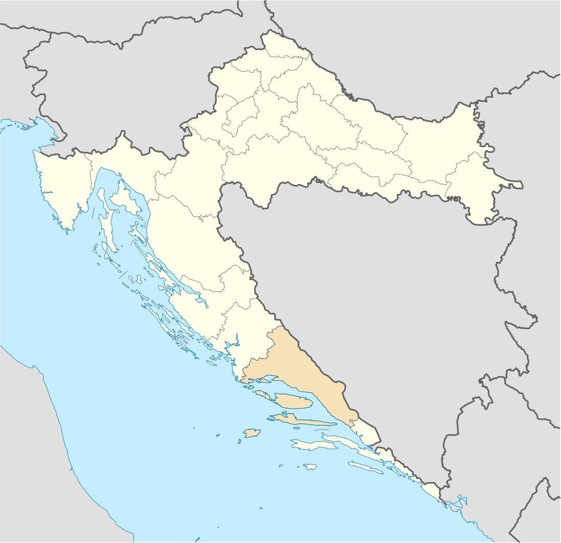 χάρτης της δαλματίας στην κροατία 
