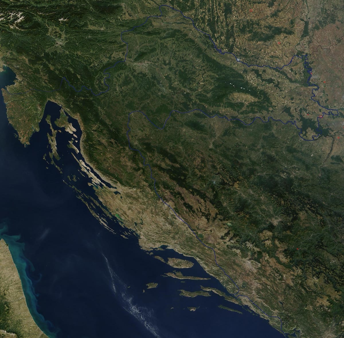 χάρτης της κροατίας δορυφορική