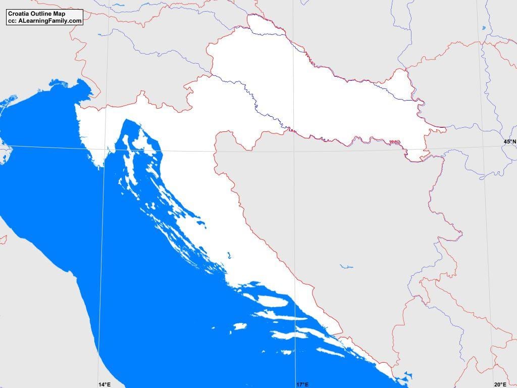 η κροατία περίγραμμα χάρτη