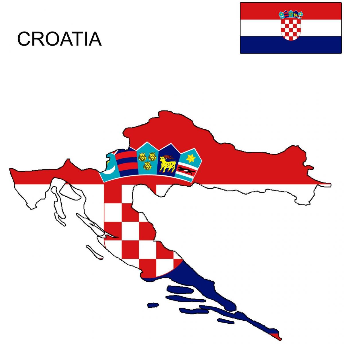 η κροατία χάρτης σημαία