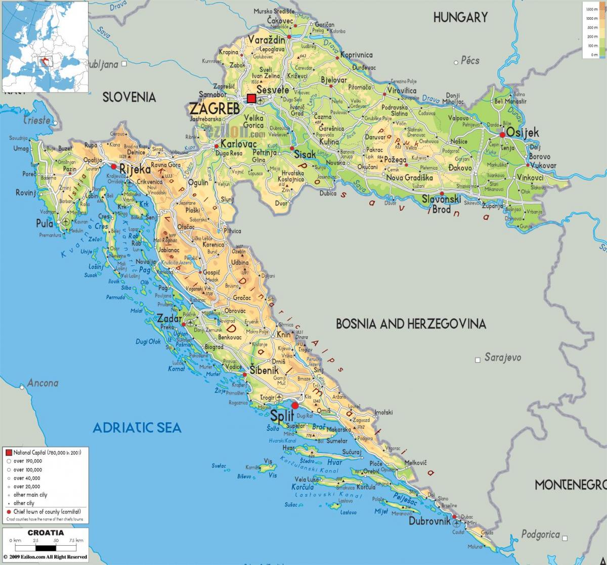 η κροατία στο χάρτη