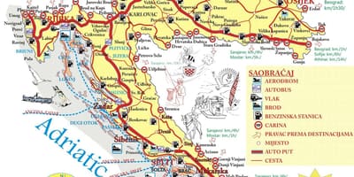 Η κροατία προορισμούς διακοπών χάρτης