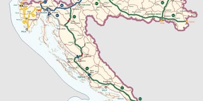 Κροατικά αυτοκινητόδρομους χάρτης