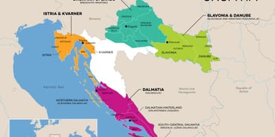 Χάρτης της κροατίας οινοποιεία
