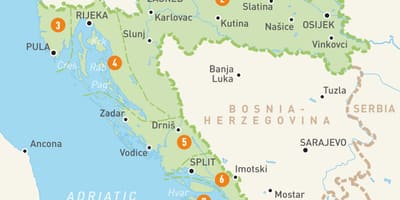 Χάρτης της κροατίας περιοχές 