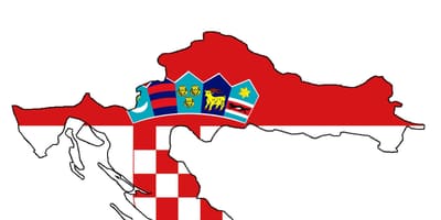 Η κροατία χάρτης σημαία