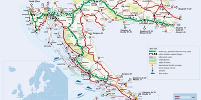 Χάρτης της κροατίας τρένο