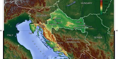 Η κροατία γεωγραφία χάρτης