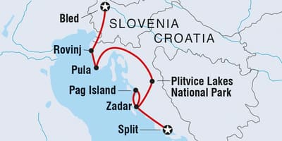 Plitvice της κροατίας χάρτης