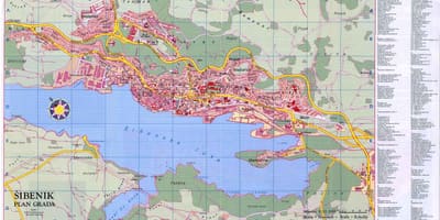 Χάρτης της σίμπενικ της κροατίας