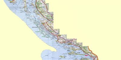 Χάρτης της κροατικές ακτές και νησιά
