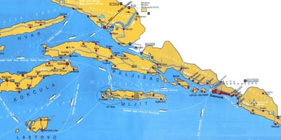 Η κροατία χάρτης περιοχής ντουμπρόβνικ