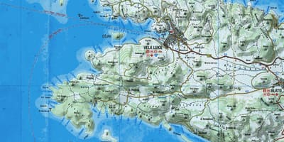Χάρτης της korcula της κροατίας